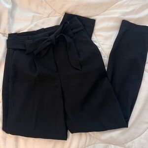 Express Black Women's Trousers with Bow Detail